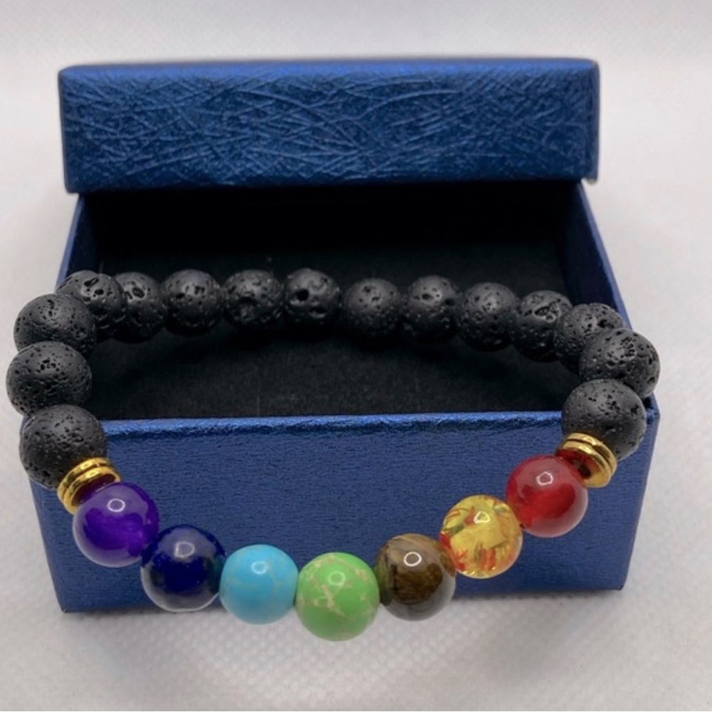 Healing Bracelet Real Stones Lava Rock Bracelet